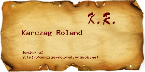Karczag Roland névjegykártya