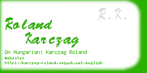 roland karczag business card